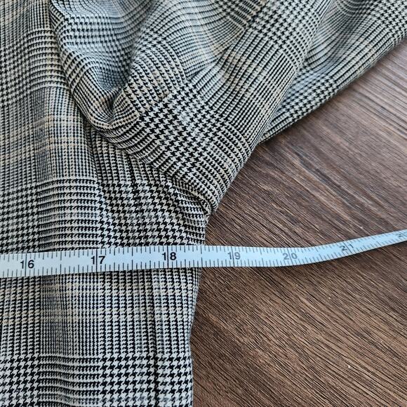 Babaton Aritzia Power Blazer 3/4 Plaid Grey Open Jacket Sz 6 Office Preppy - Picture 7 of 9